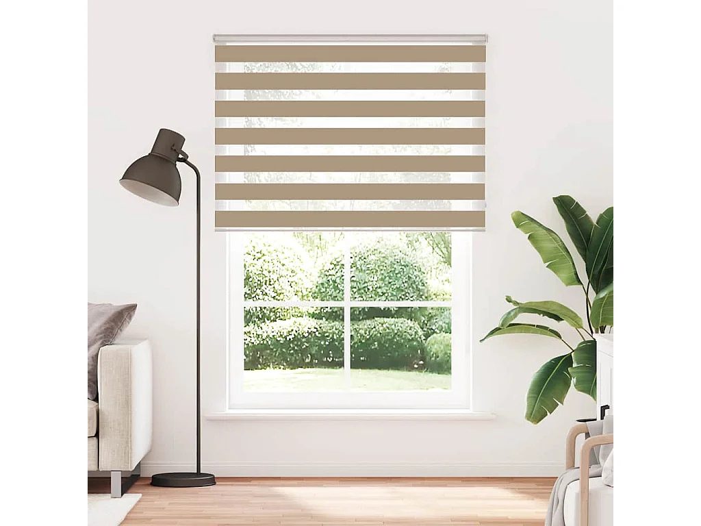 Store zèbre marron sable largeur du tissu 150,9 cm polyester