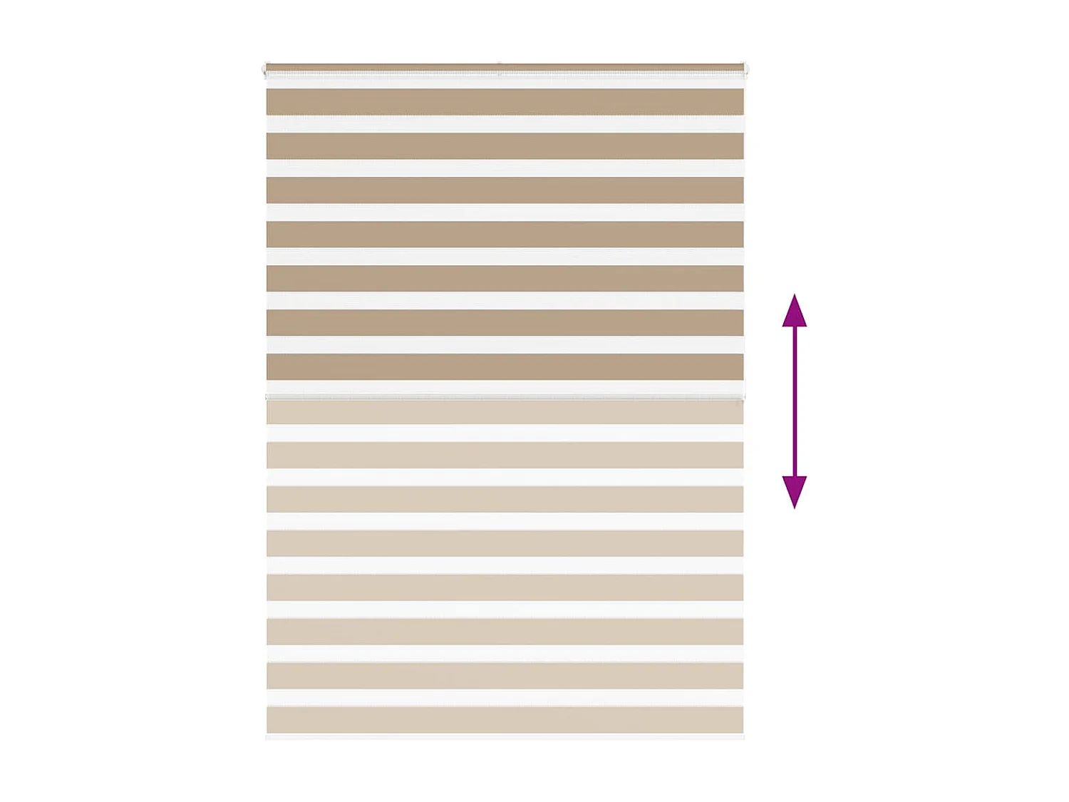 Store zèbre marron sable largeur du tissu 150,9 cm polyester