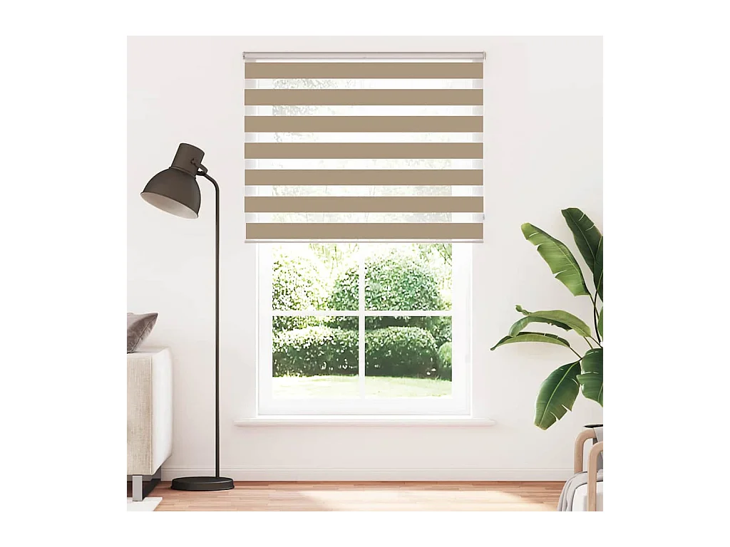 Store zèbre marron sable largeur du tissu 145,9 cm polyester