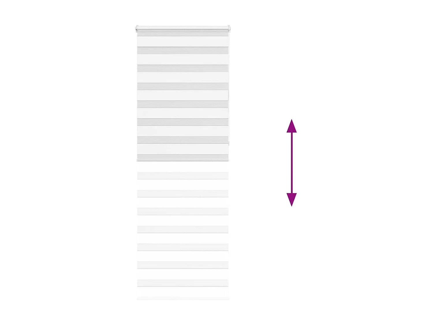 Estor cebra blanco 90x230 cm tejido ancho 85,9 cm poliéster