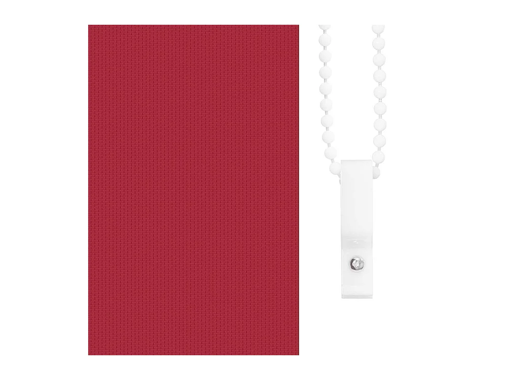 Store enrouleur occultant rouge largeur du tissu 126,6 cm