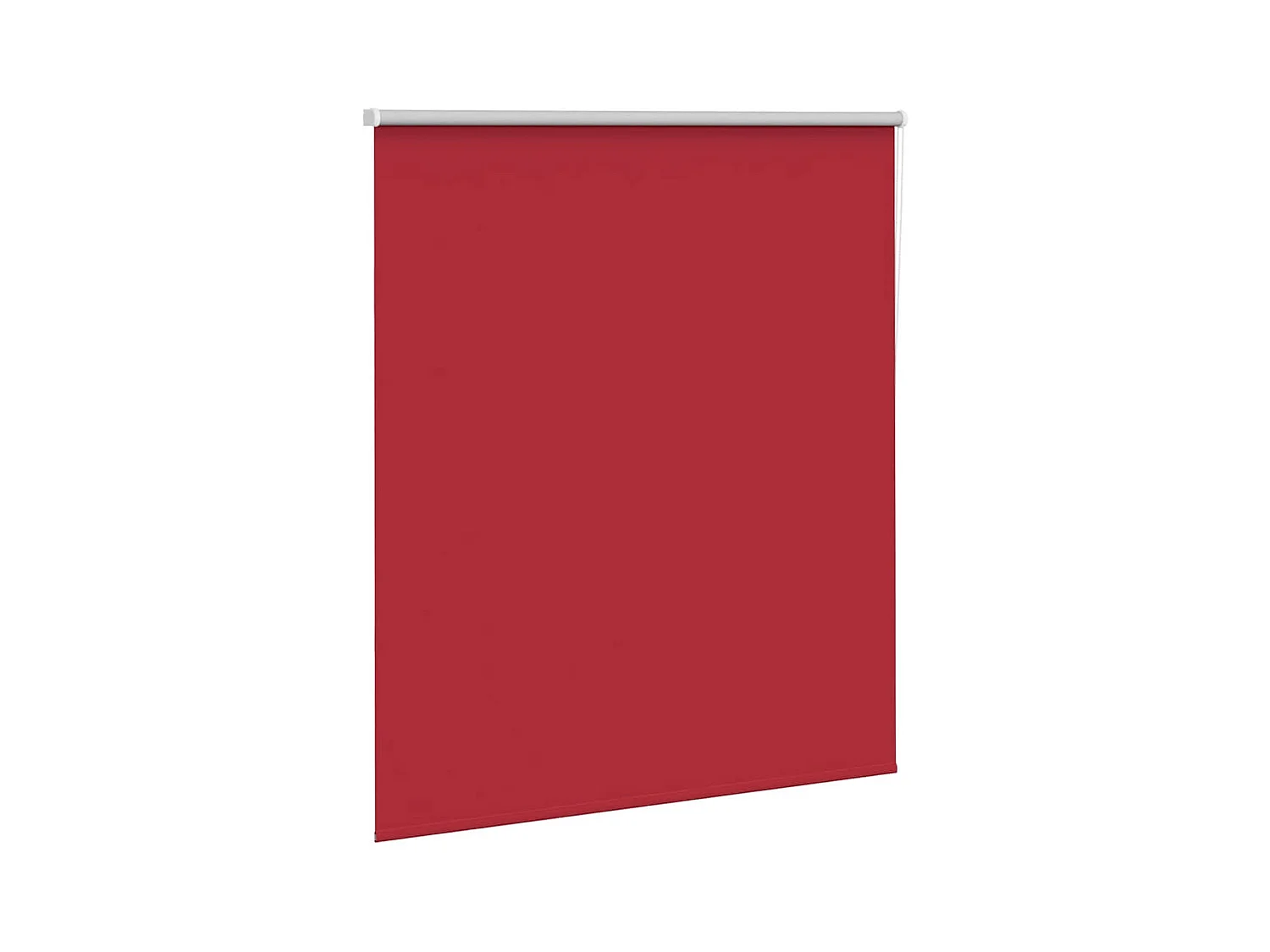 Store enrouleur occultant rouge largeur du tissu 126,6 cm