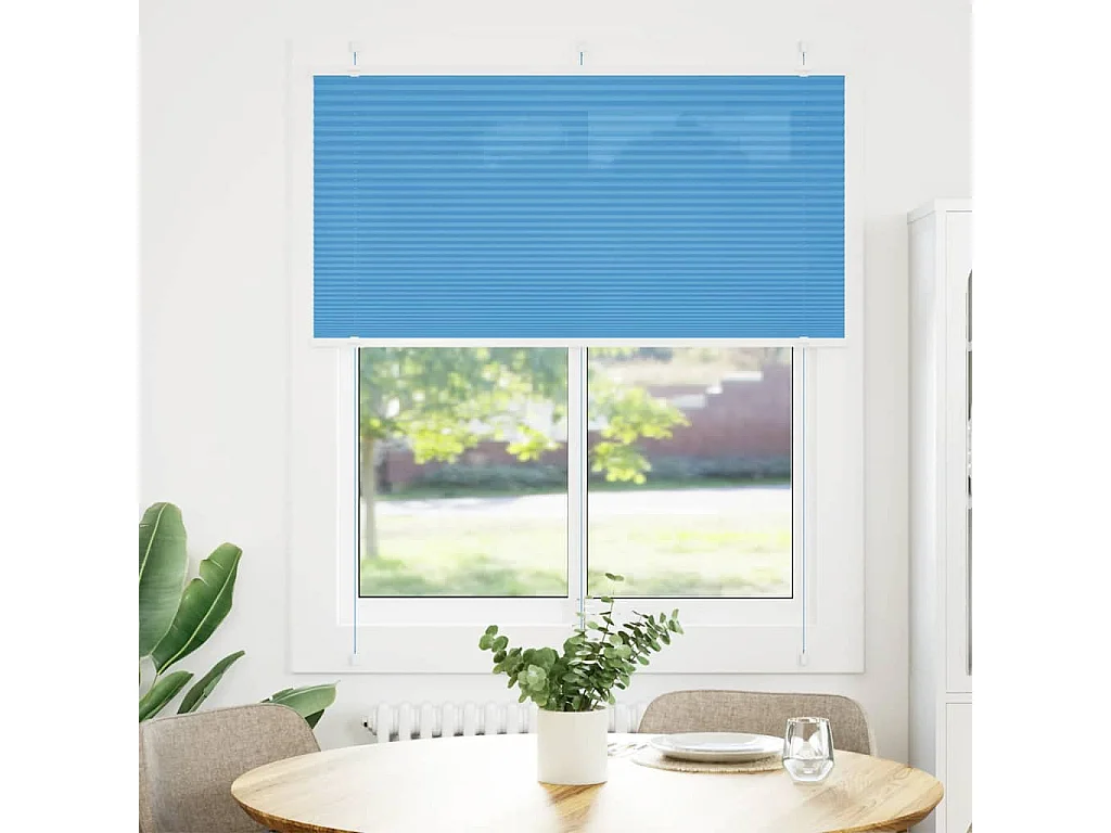 Store plissé bleu 120x150 cm largeur du tissu 119,4cm polyester