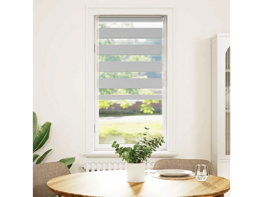 Estor cebra gris claro 65x100cm tejido ancho 60,9 cm poliéster