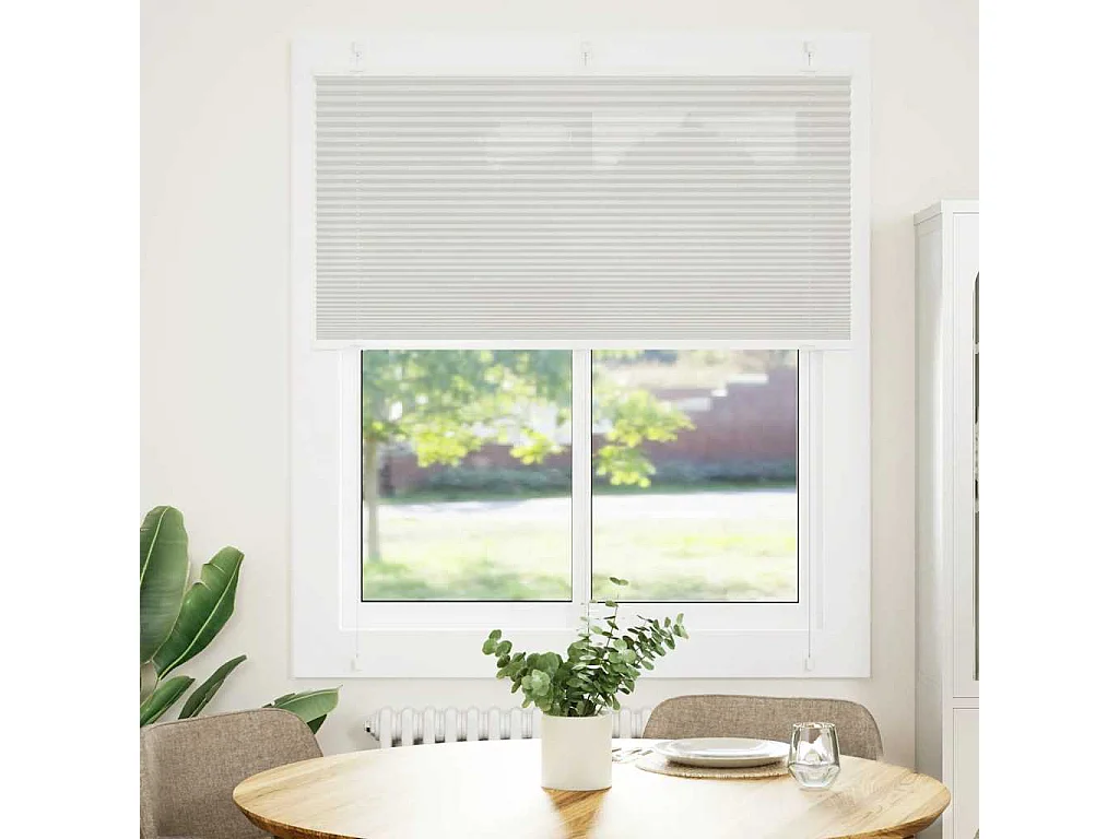 Store plissé gris clair 120x150cm largeur du tissu 119,4cm