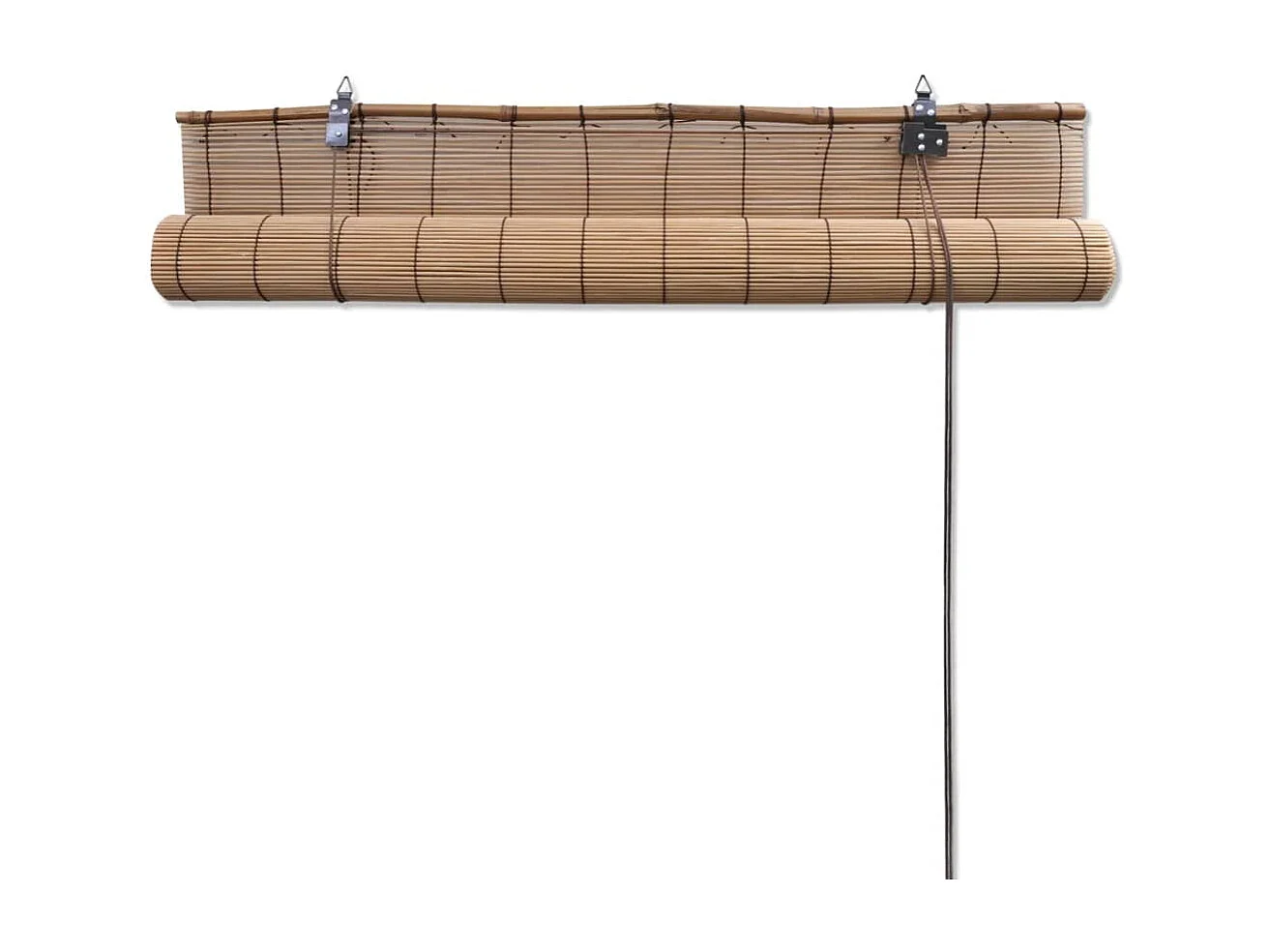 Rolgordijnen 2 st 100x160 cm bamboe bruin