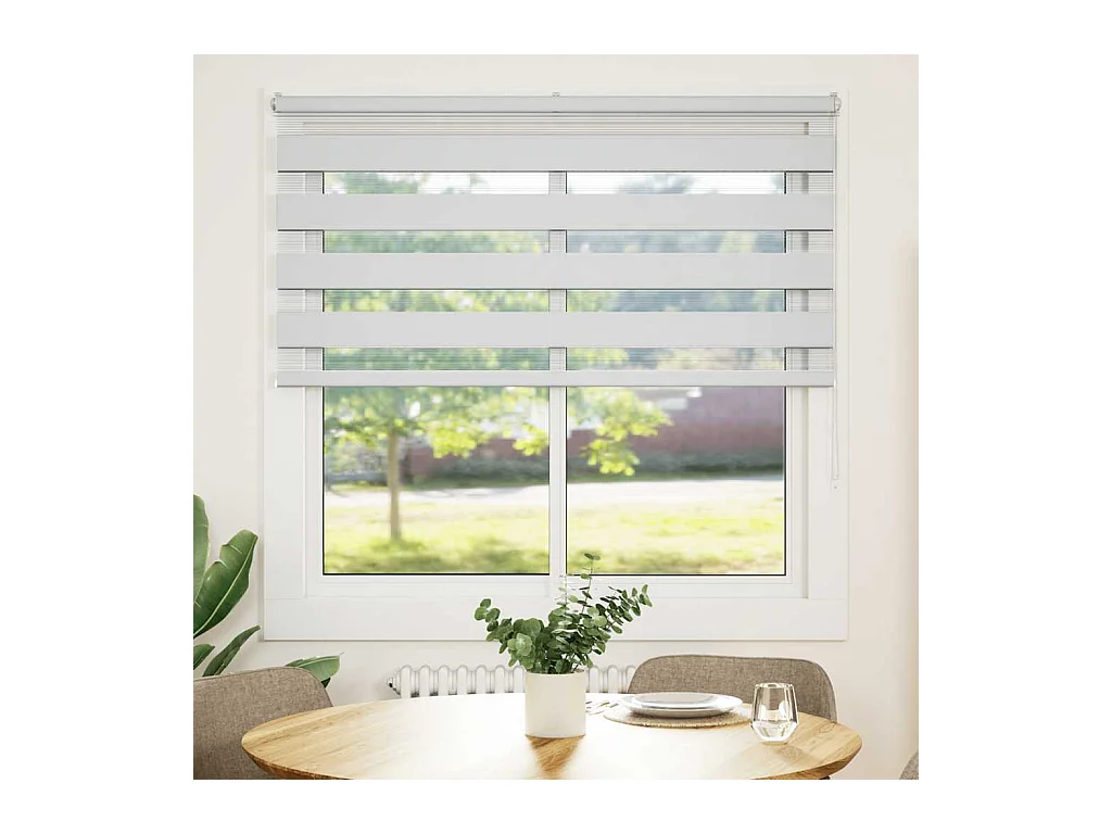 Estor cebra blanco 145x150 cm tejido ancho 140,9 cm poliéster