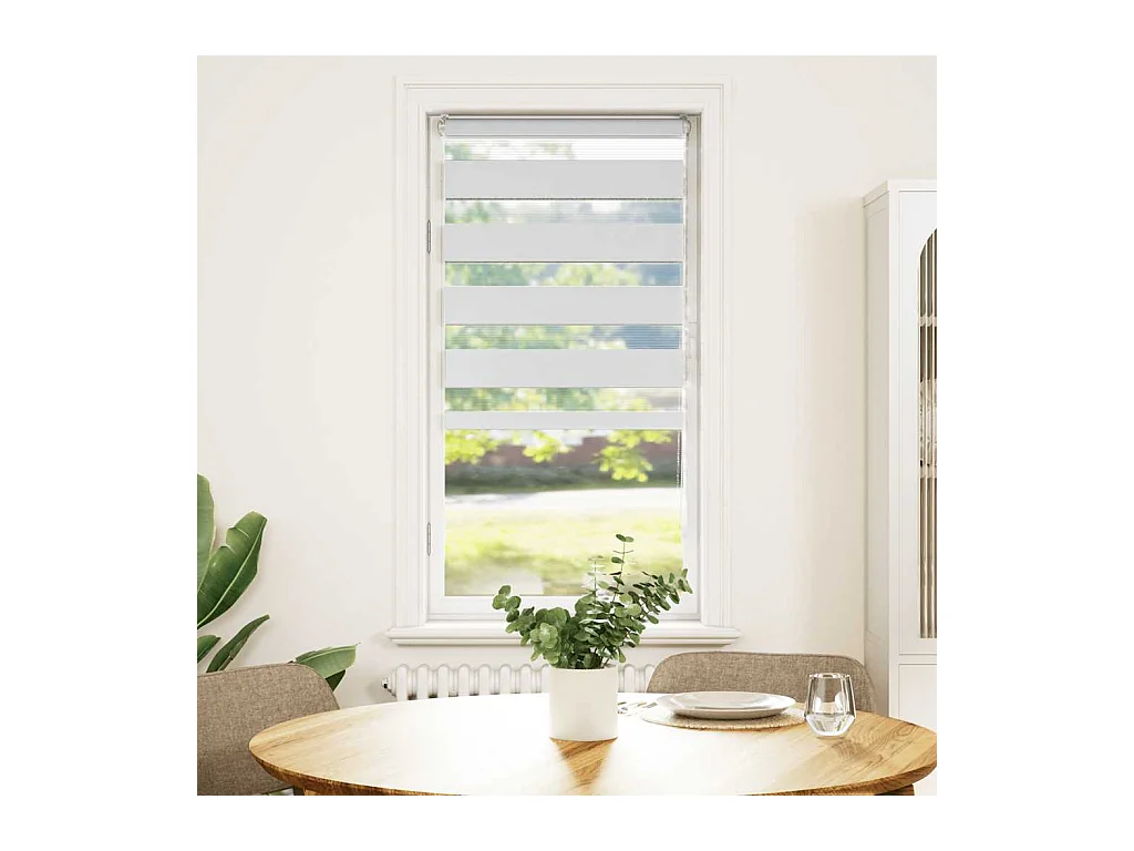 Store zèbre blanc 60x150 cm largeur du tissu 55,9 cm polyester