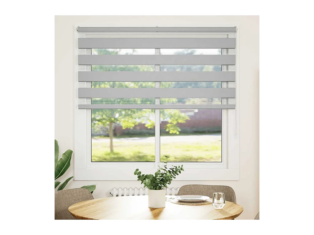 Store zèbre gris clair largeur du tissu 145,9 cm polyester