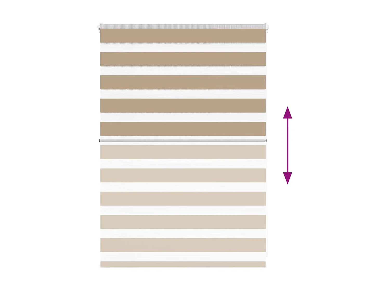 Estor cebra marrón arena tejido ancho 100,9 cm poliéster