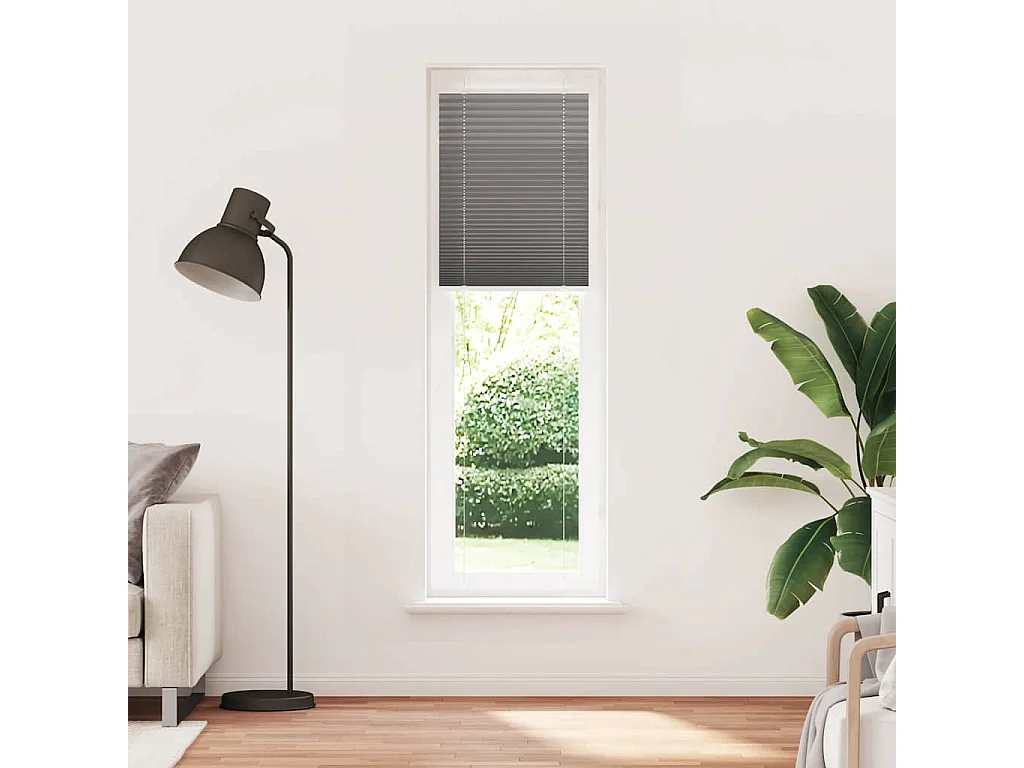 Antracite Plissada Cega 55x200 cm Largura Tecido 54,4 cm