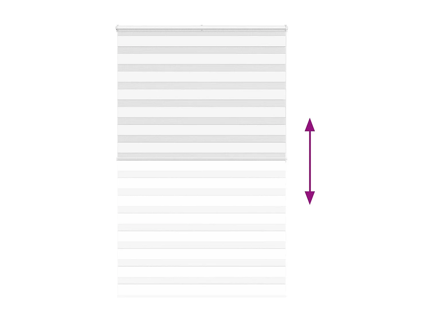 Store zèbre blanc 140x200 cm largeur du tissu 135,9cm polyester