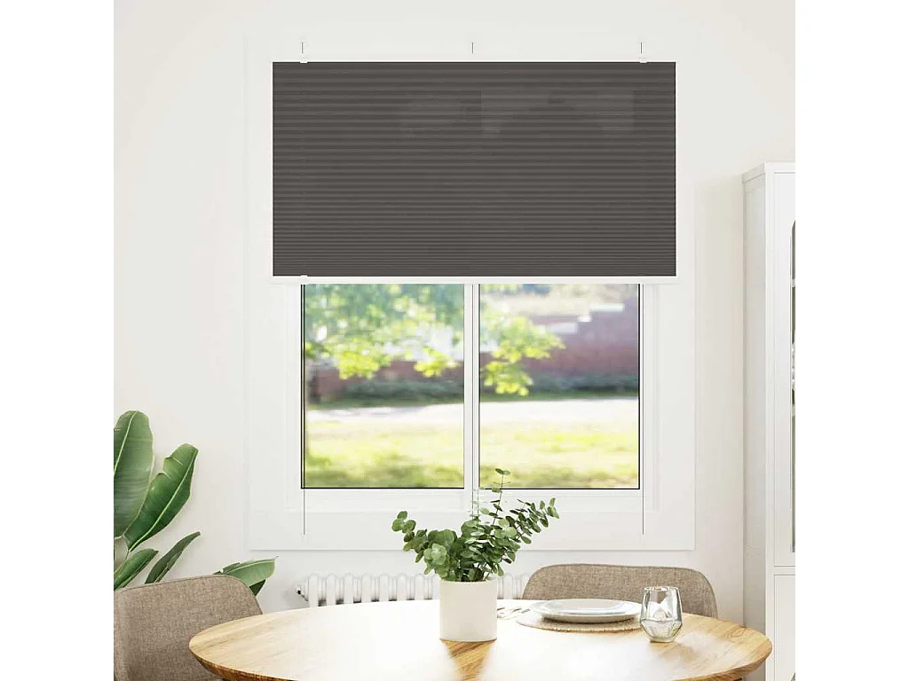 Store plissé noir 110x150 cm largeur du tissu 109,4cm polyester