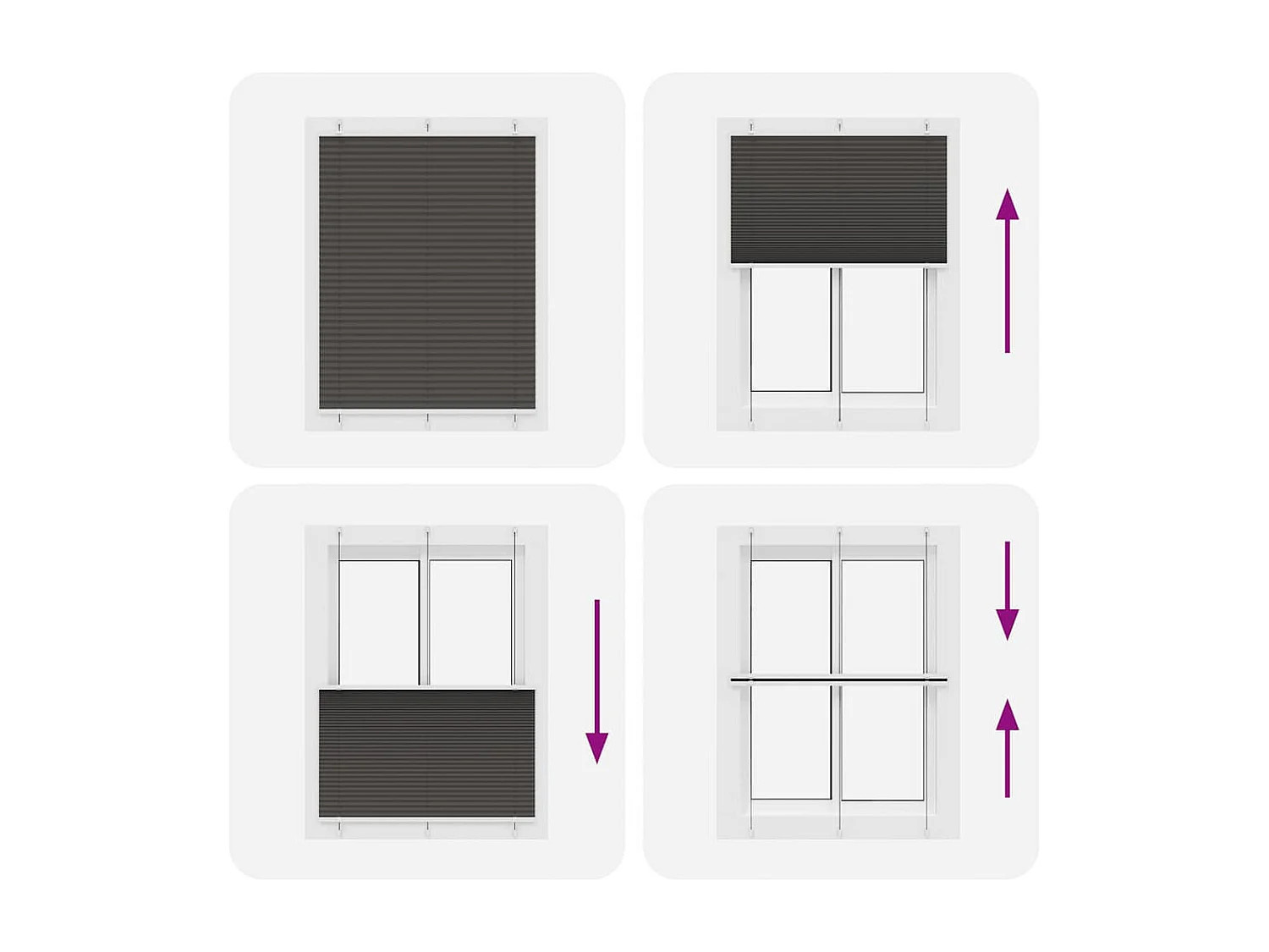 Store plissé noir 110x150 cm largeur du tissu 109,4cm polyester