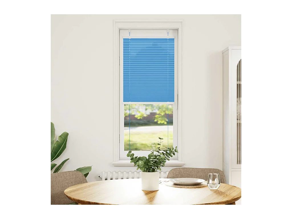Store plissé bleu 45x150 cm largeur du tissu 44,4 cm polyester
