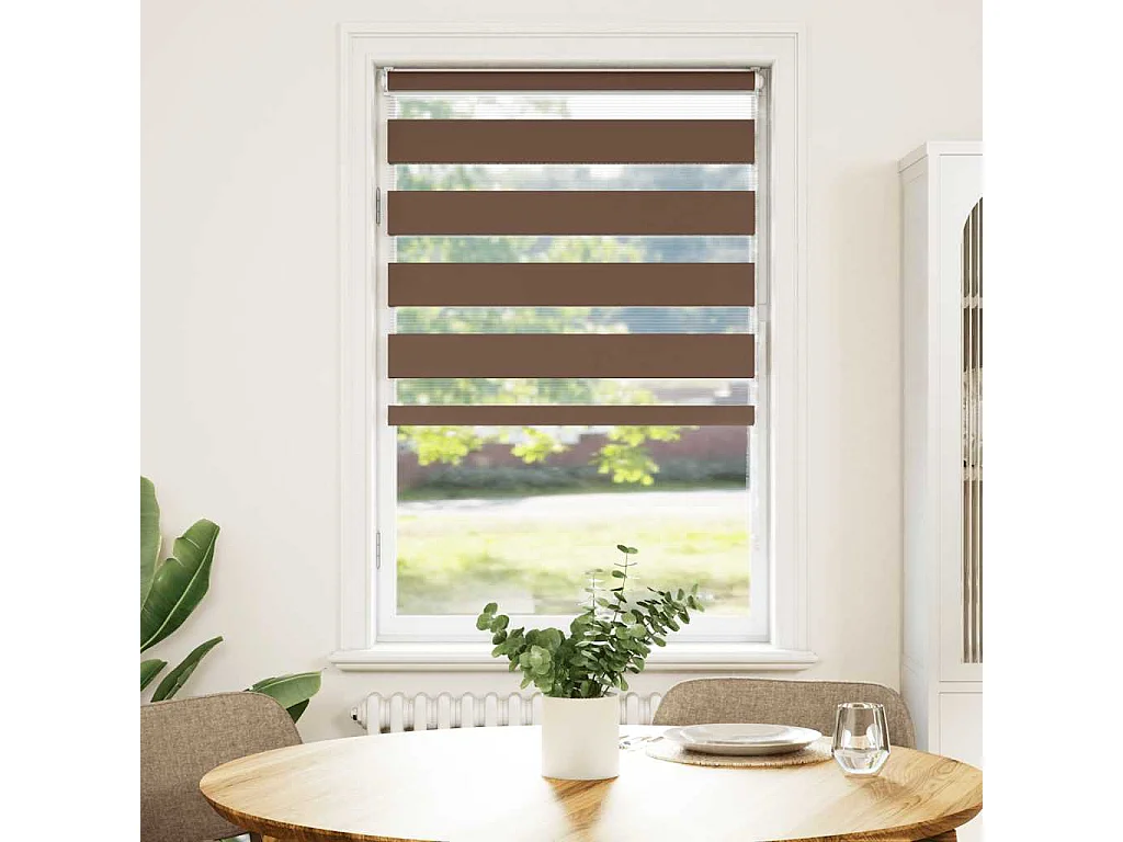 Estor cebra marrón 80x150 cm tejido ancho 75,9 cm poliéster