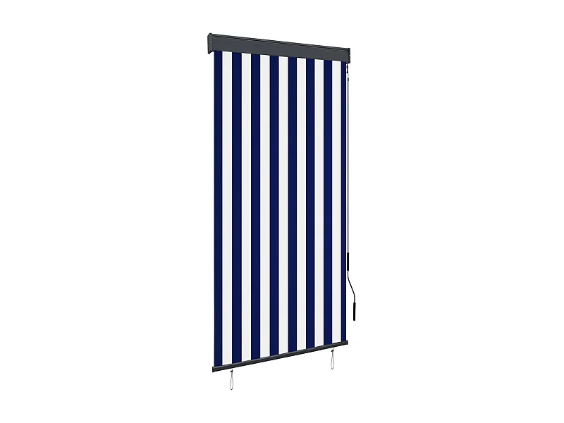 Rolgordijn voor buiten 80x250 cm blauw en wit