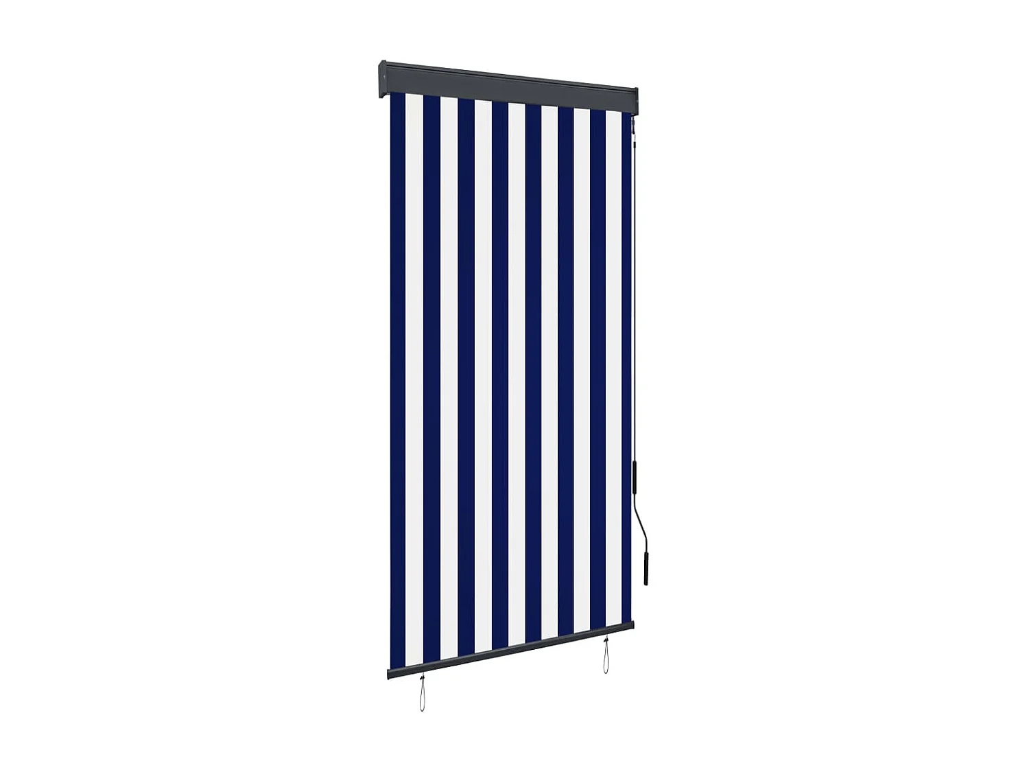 Rolgordijn voor buiten 80x250 cm blauw en wit