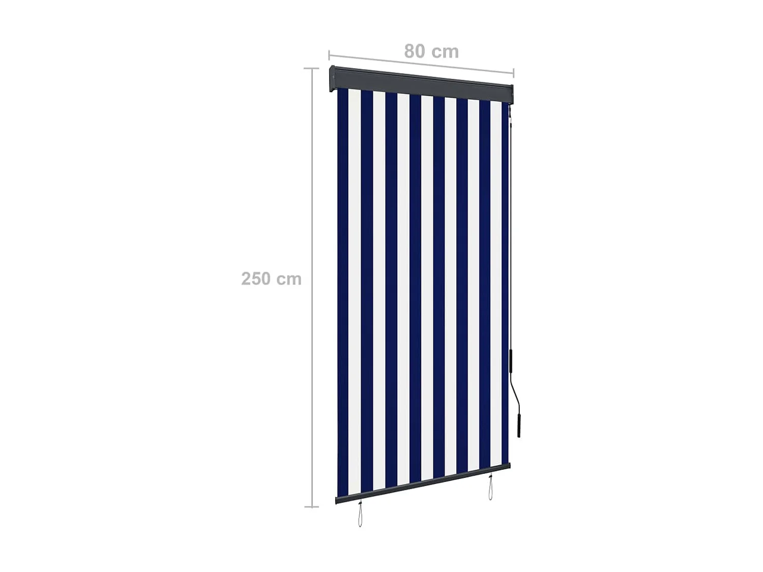 Rolgordijn voor buiten 80x250 cm blauw en wit
