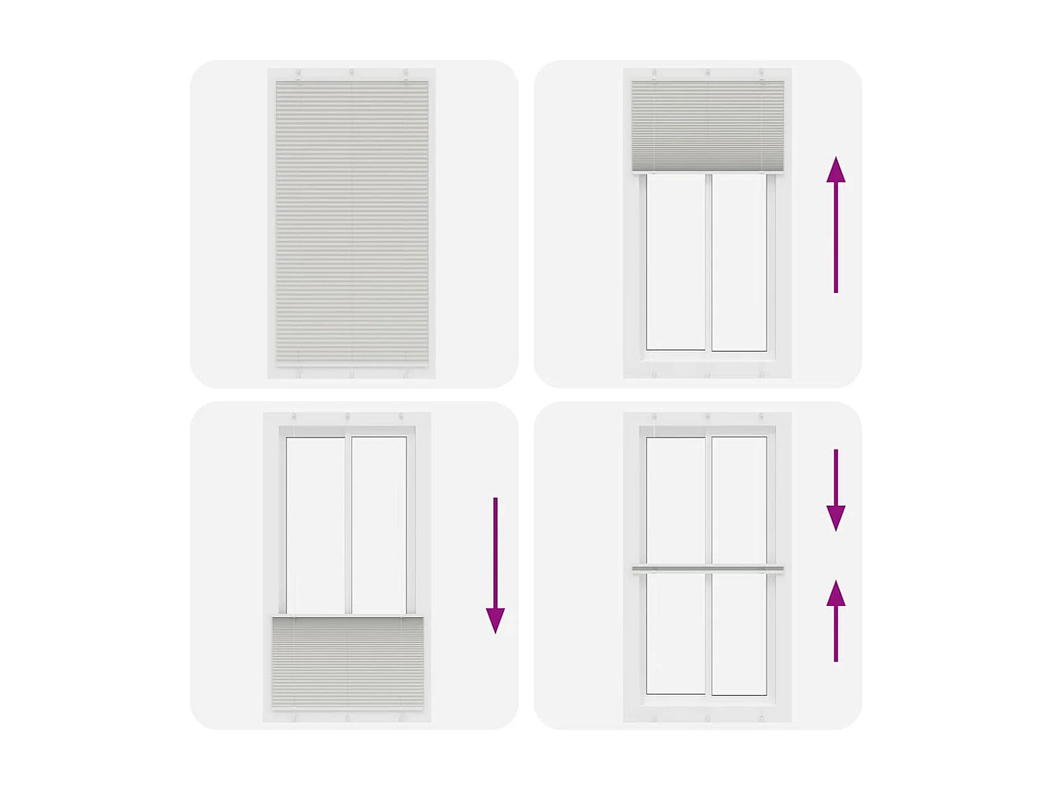 Store plissé gris clair 105x200cm largeur du tissu 104,4cm