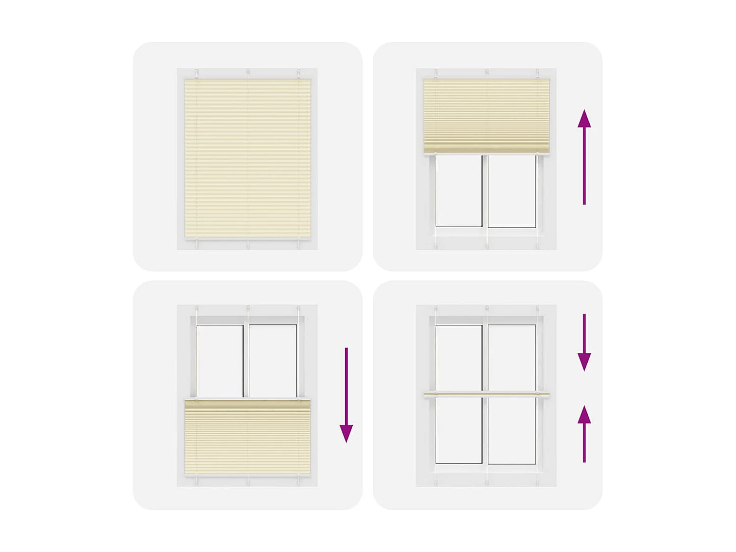 Plissé rolgordijn 105x150cm stofbreedte 104,4cm polyester crème