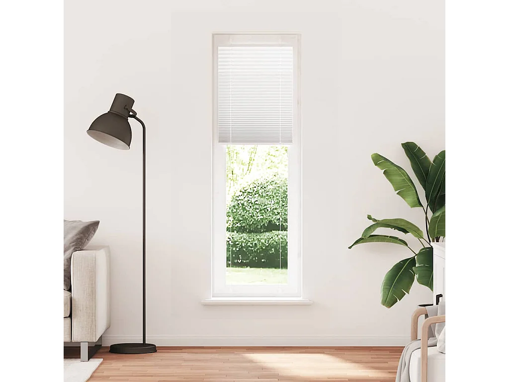 Store plissé blanc 60x200 cm largeur du tissu 59,4 cm polyester