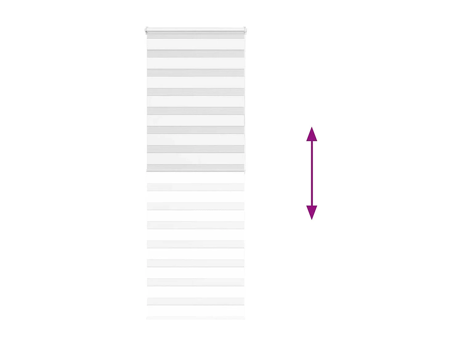 Store zèbre blanc 70x200 cm largeur du tissu 65,9 cm polyester