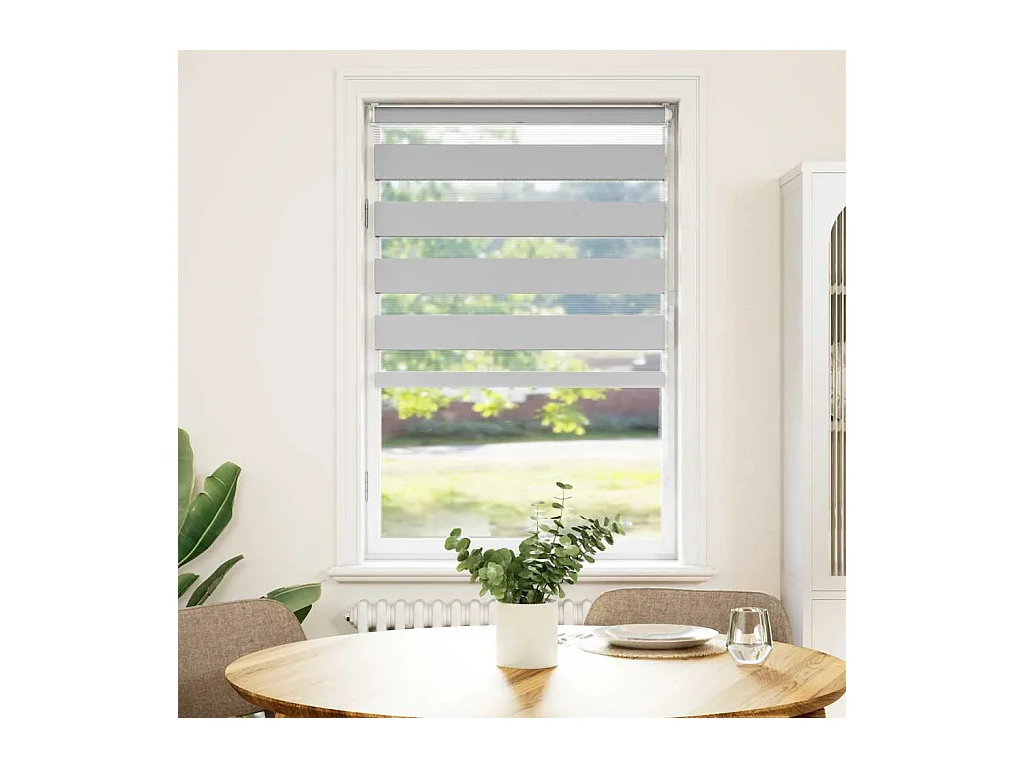 Estor cebra gris claro 80x150 cm tejido ancho 75,9 cm poliéster