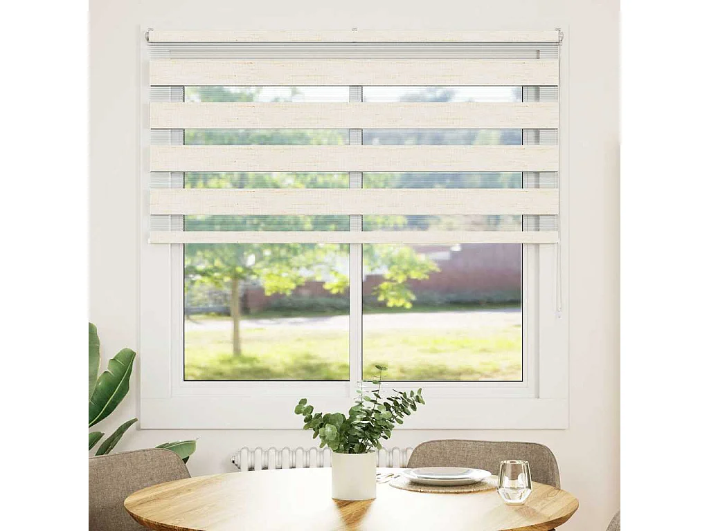 Store zèbre beige marbré largeur du tissu 140,9 cm polyester