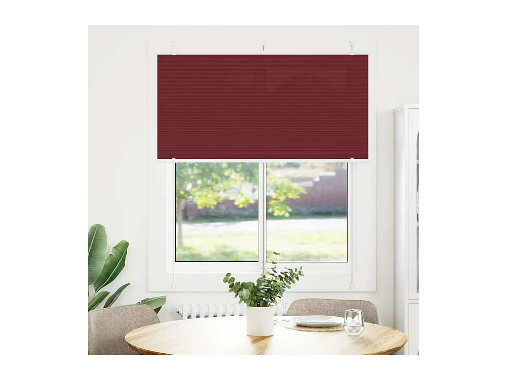 Store plissé rouge bordeaux 120x100 cm largeur du tissu 119,4cm