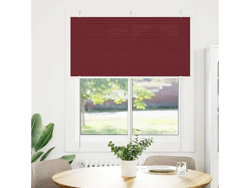 Store plissé rouge bordeaux 120x100 cm largeur du tissu 119,4cm