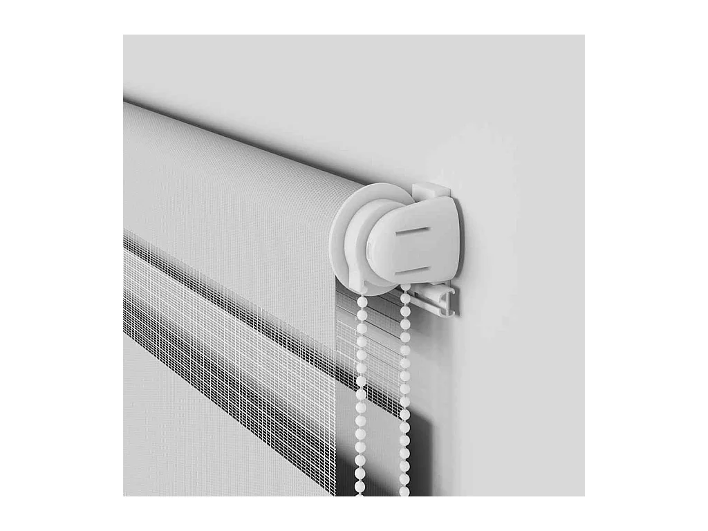 Store zèbre gris clair largeur du tissu 125,9 cm polyester