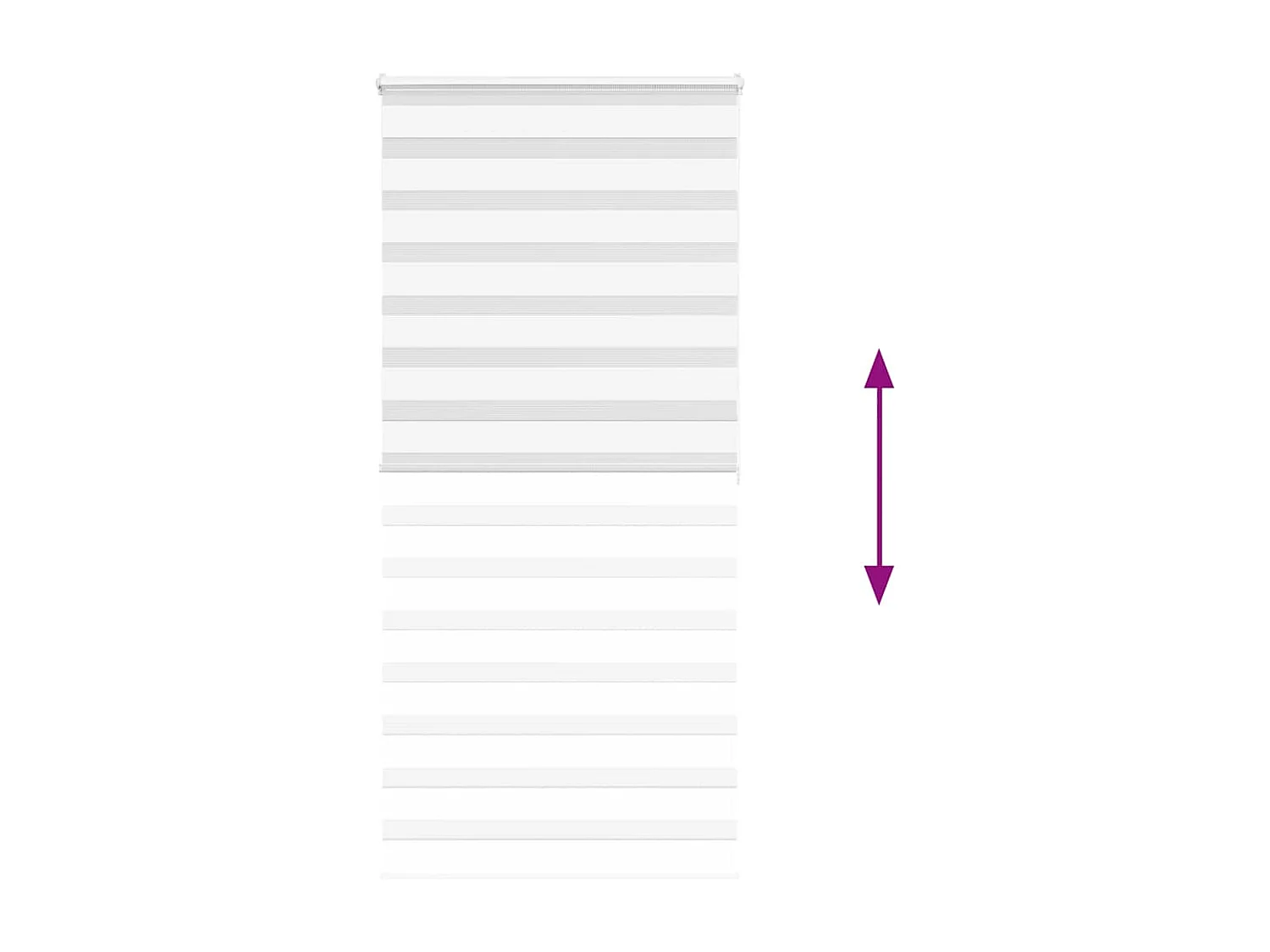 Store zèbre blanc 100x200 cm largeur du tissu 95,9cm polyester