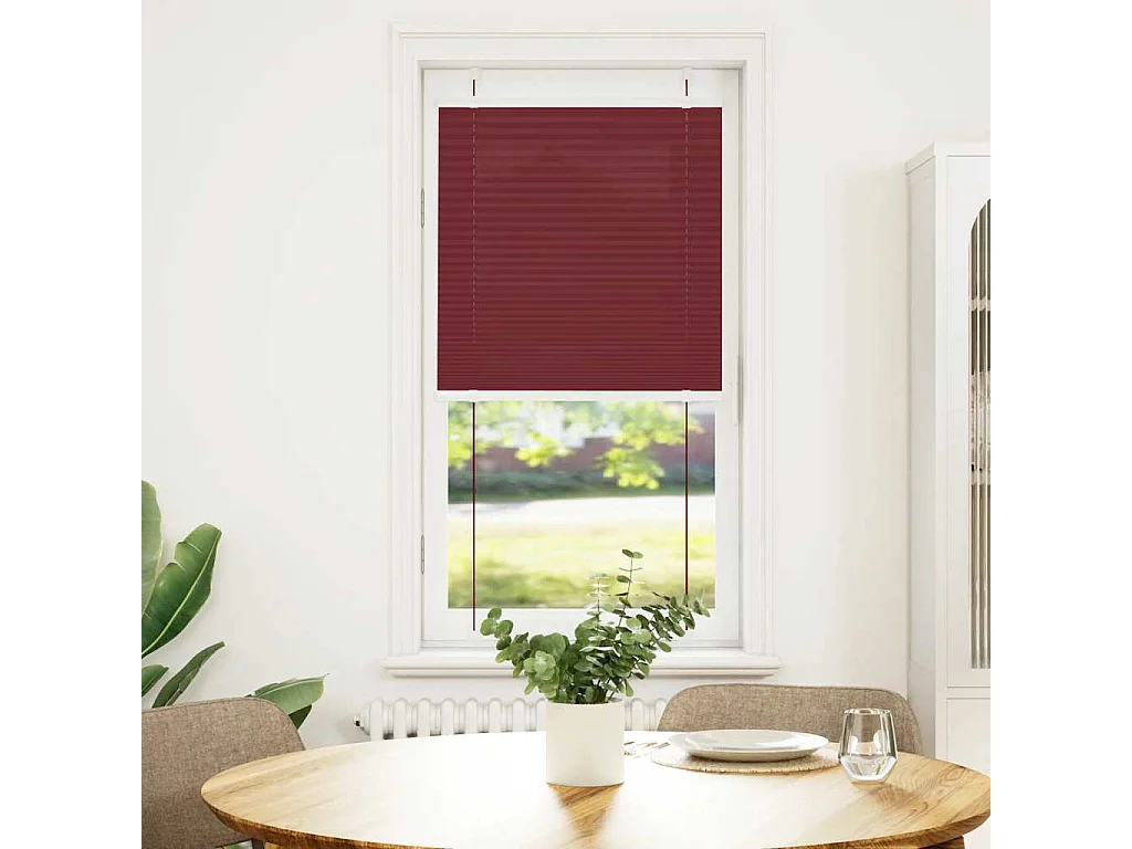 Store plissé rouge bordeaux 65x100 cm largeur du tissu 64,4 cm
