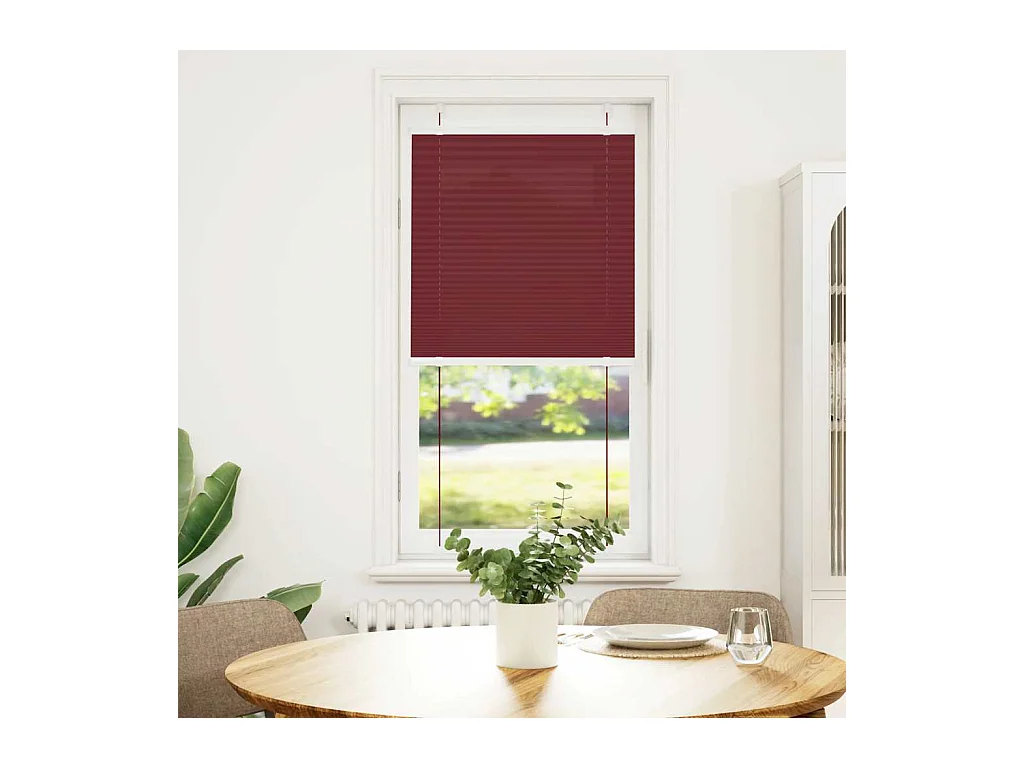 Store plissé rouge bordeaux 65x100 cm largeur du tissu 64,4 cm