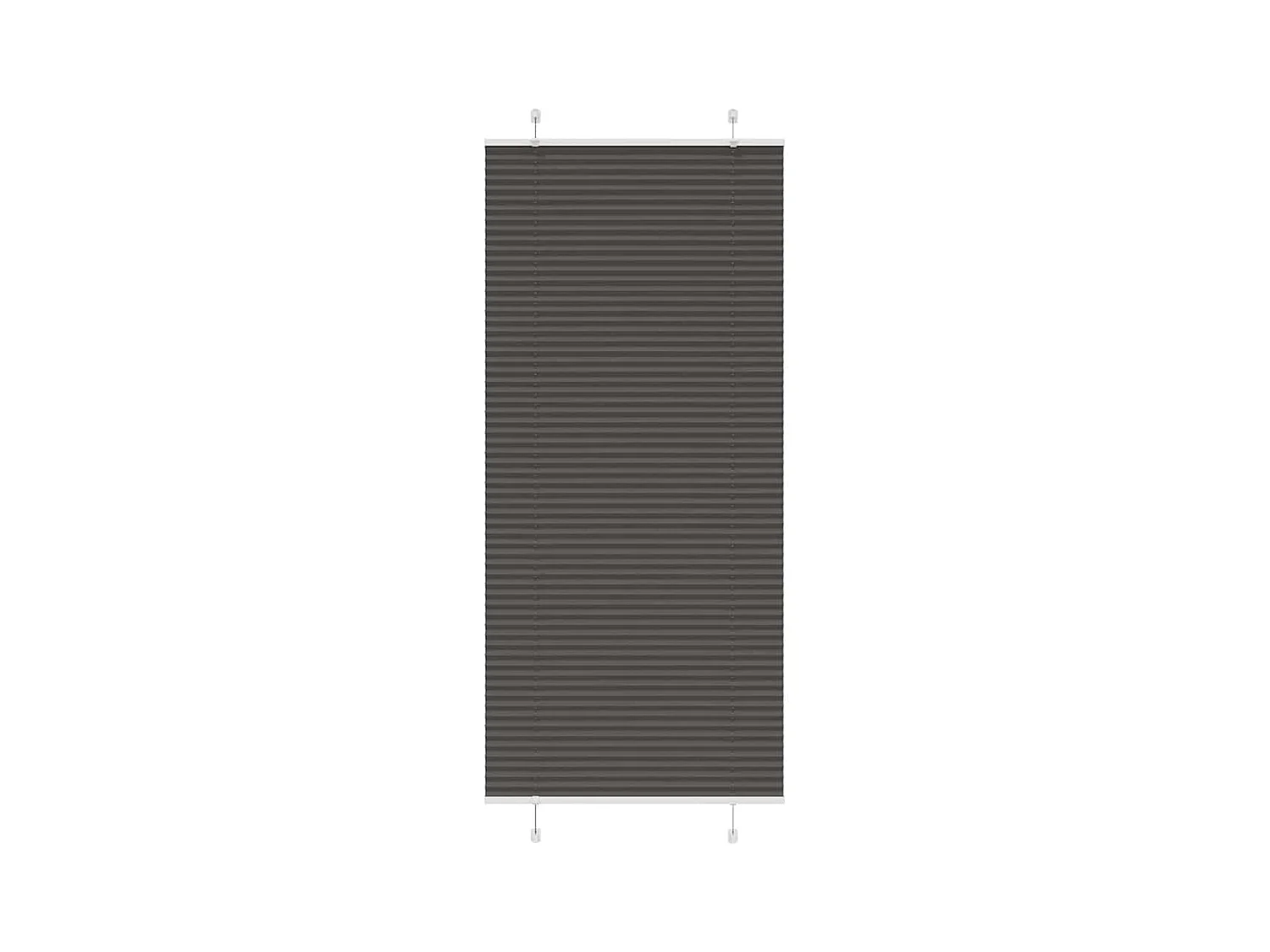 Plissé rolgordijn 95x200 cm stofbreedte 94,4 cm polyester zwart