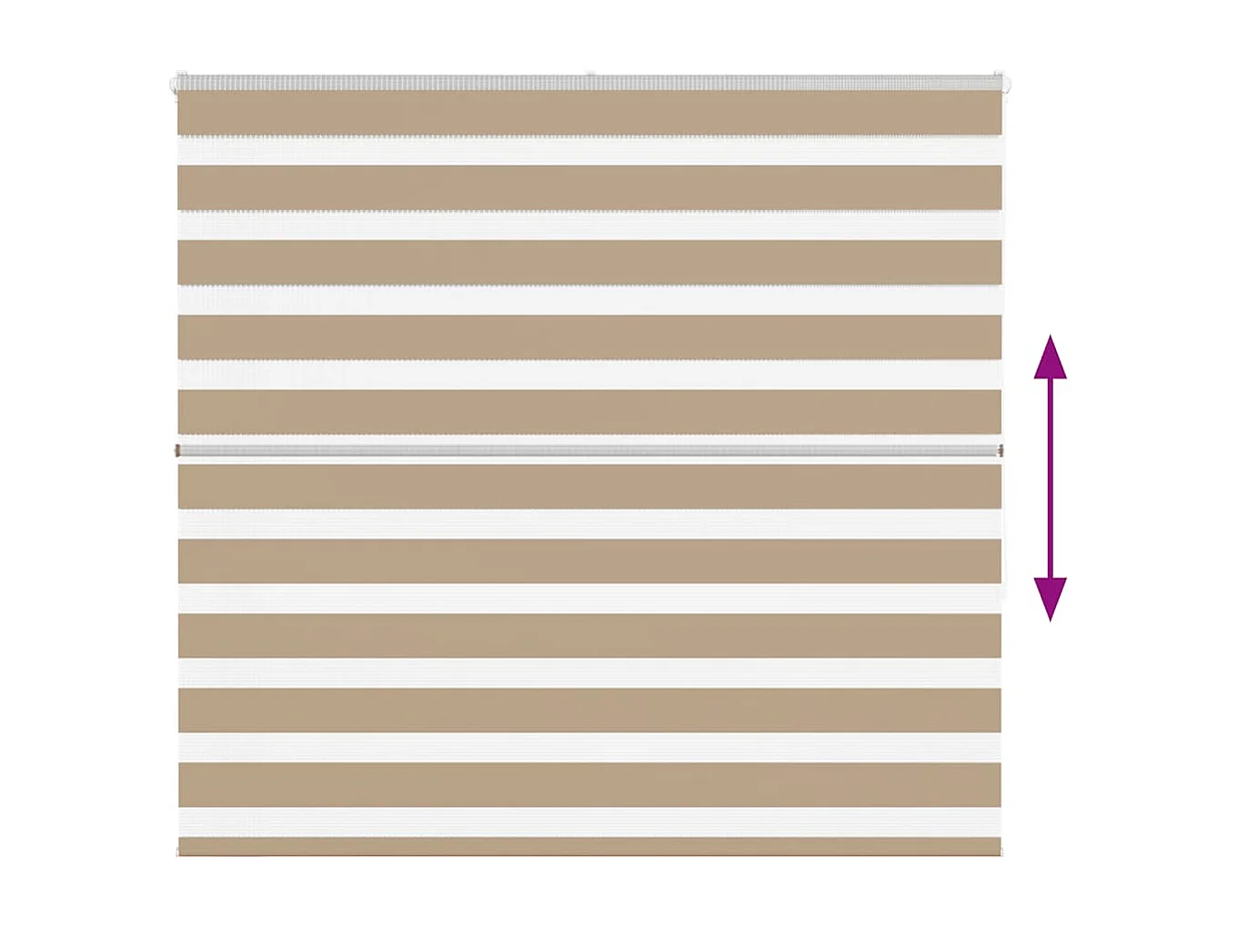 Store zèbre marron sable largeur du tissu 160,9 cm polyester