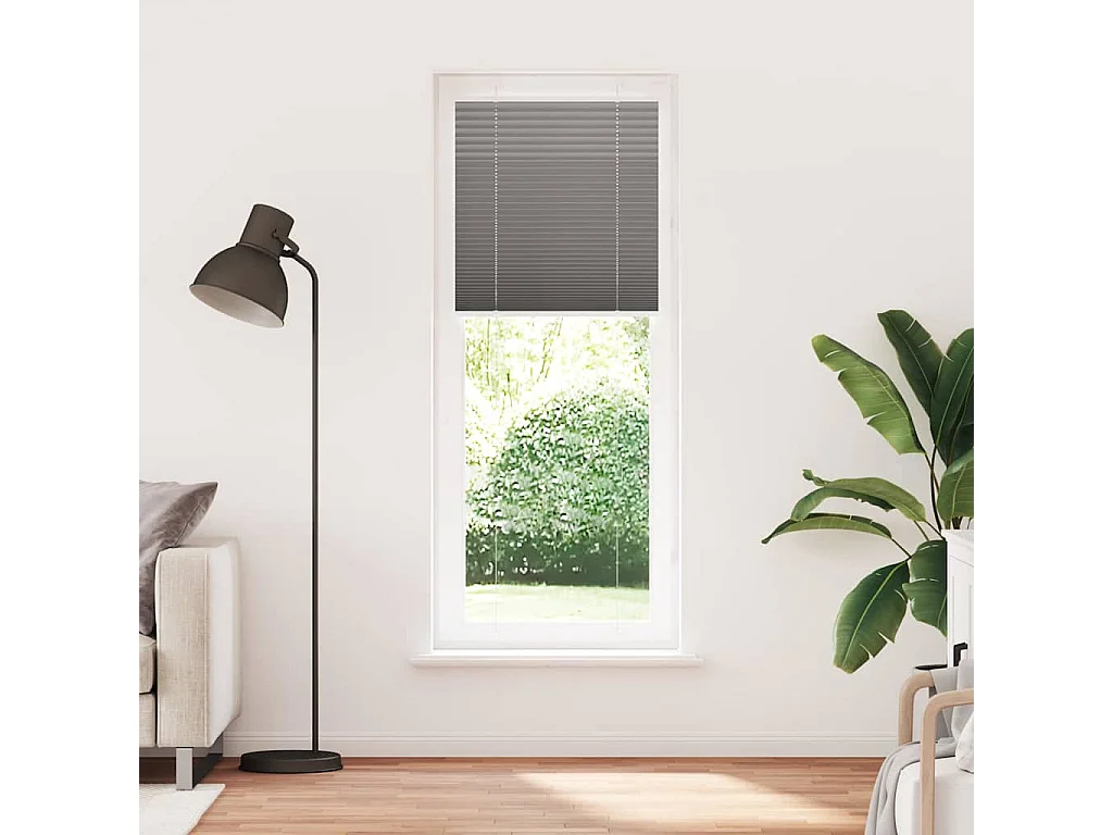 Store plissé anthracite 80x200 cm largeur du tissu 79,4 cm