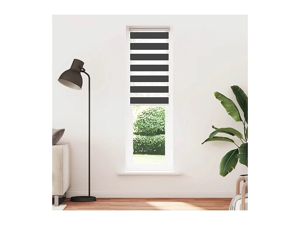 Store zèbre noir 50x230 cm largeur du tissu 45,9 cm polyester