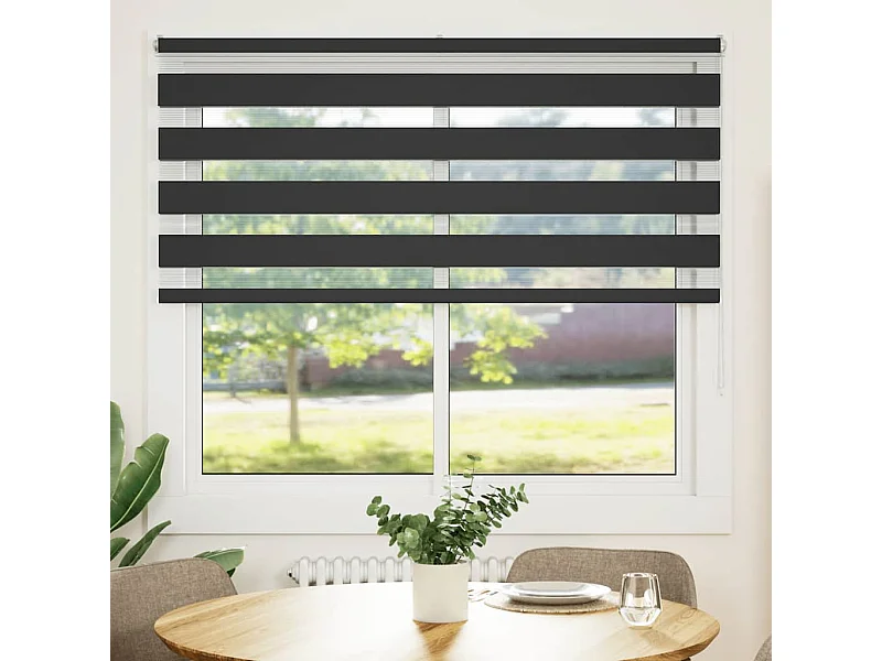 Store zèbre noir 155x100 cm largeur du tissu 150,9 cm polyester