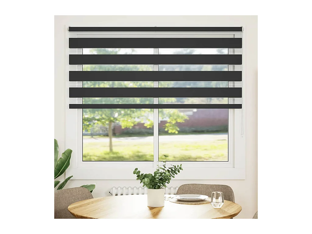 Store zèbre noir 155x100 cm largeur du tissu 150,9 cm polyester