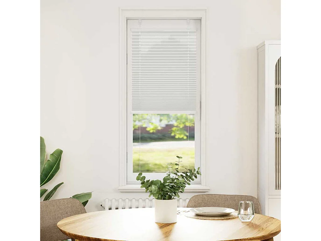 Store plissé gris clair 45x100 cm largeur du tissu 44,4 cm