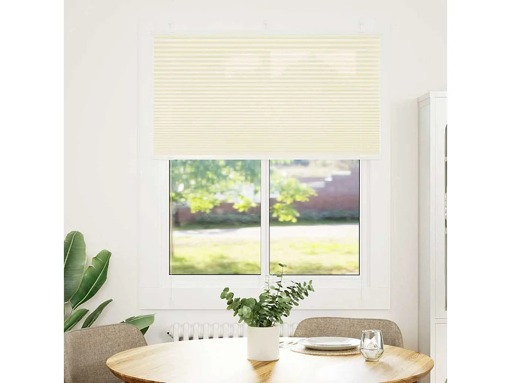 Plissé rolgordijn 105x100cm stofbreedte 104,4cm polyester crème