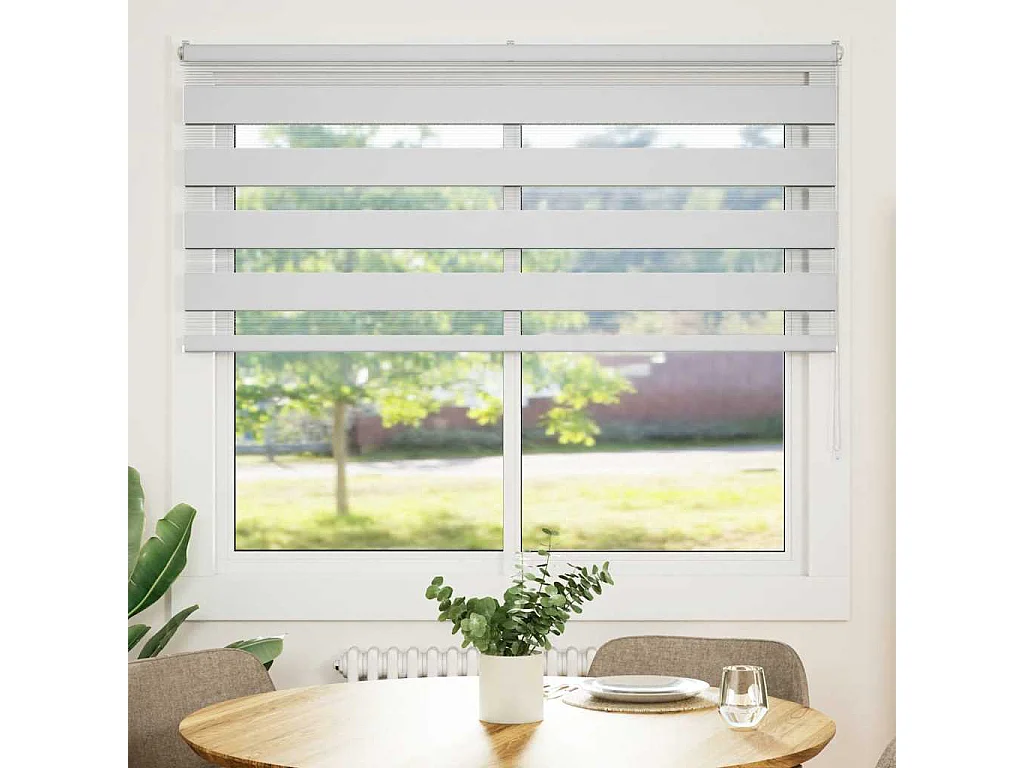 Store zèbre blanc 160x150 cm largeur du tissu 155,9cm polyester