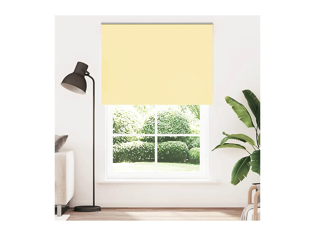 Store enrouleur occultant jaune largeur du tissu 141,6 cm