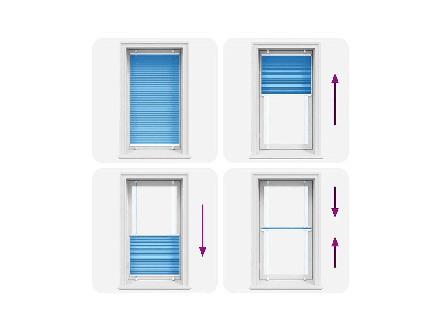 Store plissé bleu 75x150 cm largeur du tissu 74,4 cm polyester