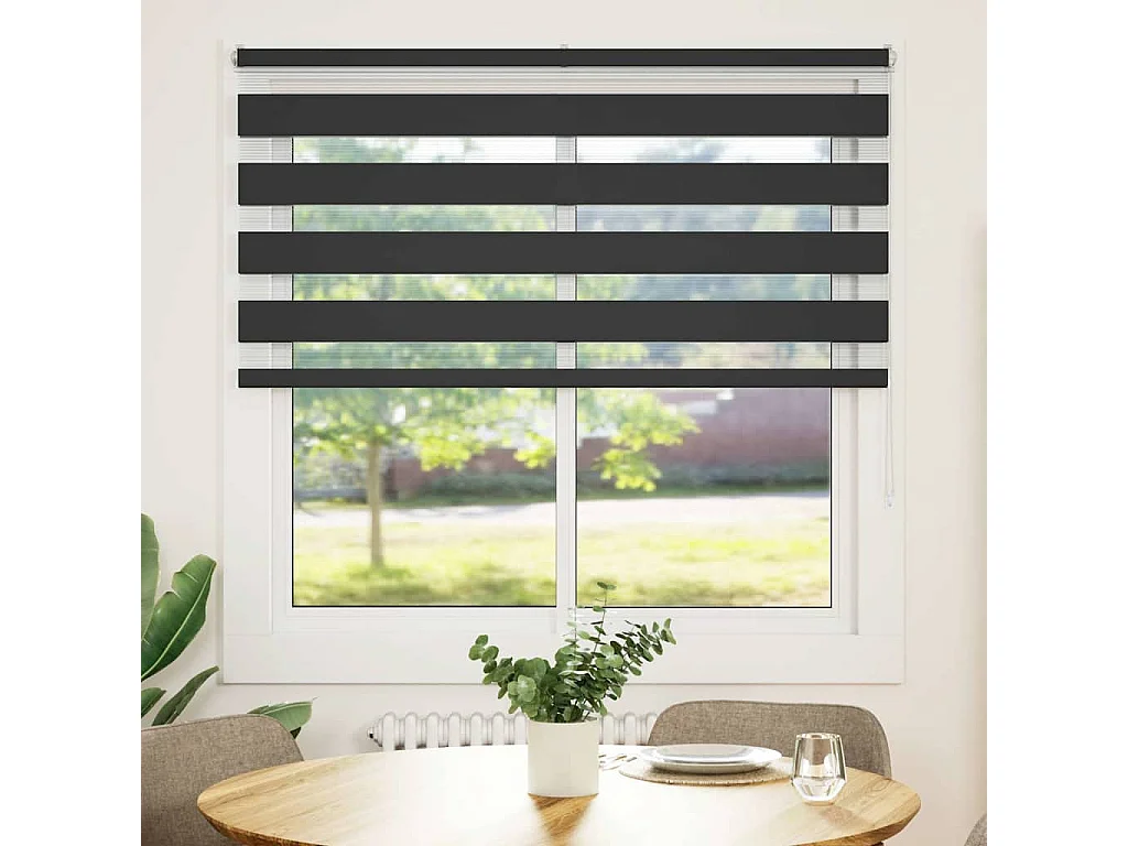 Store zèbre noir 145x100 cm largeur du tissu 140,9 cm polyester