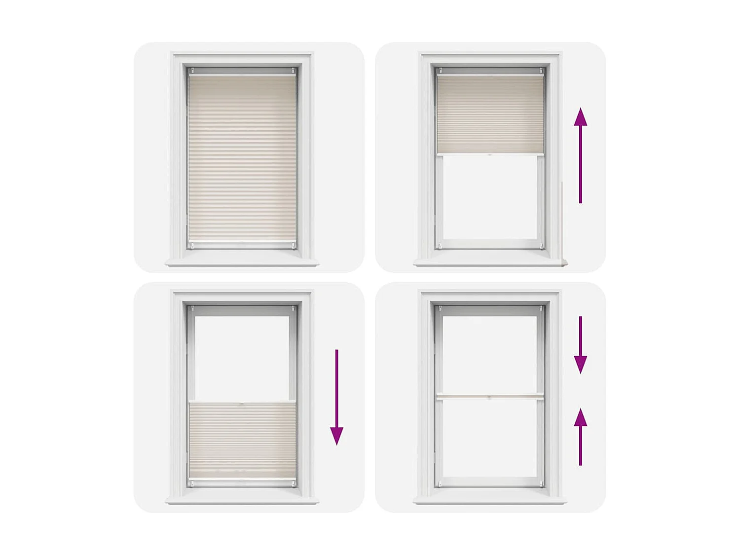 Store plissé 70x125 cm Crème