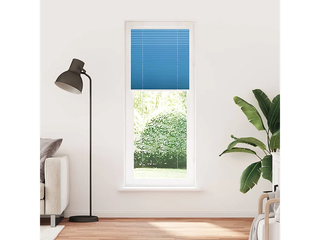 Plissé rolgordijn 80x200 cm stofbreedte 79,4 cm polyester blauw