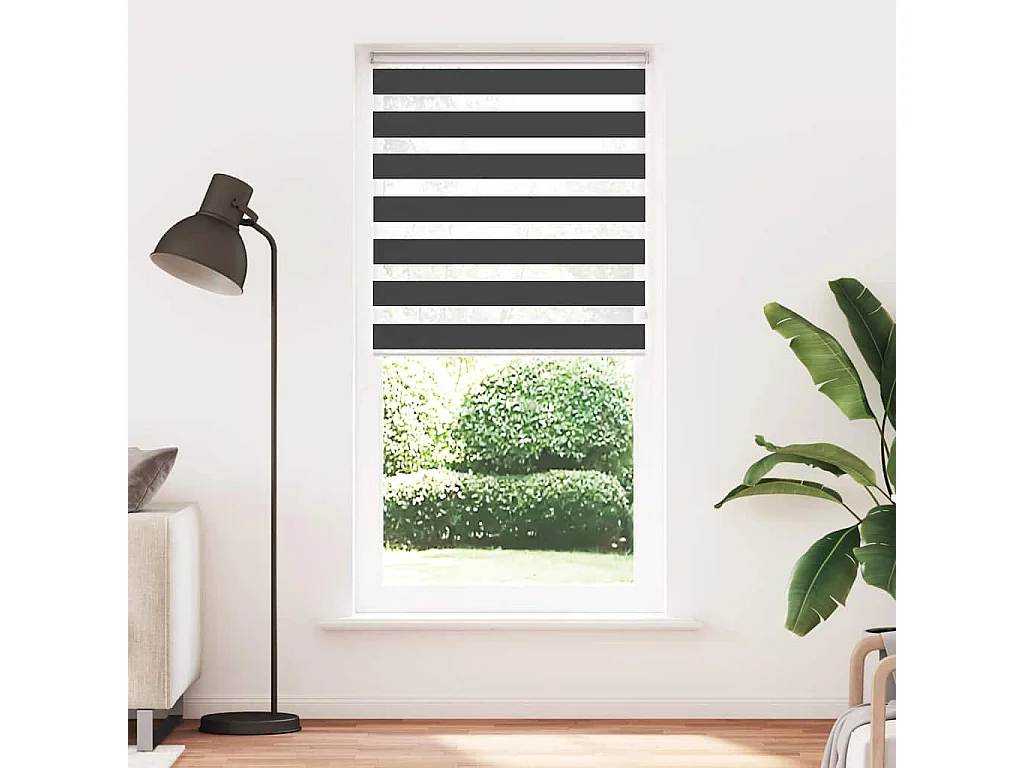 Store zèbre noir 100x230 cm largeur du tissu 95,9 cm polyester